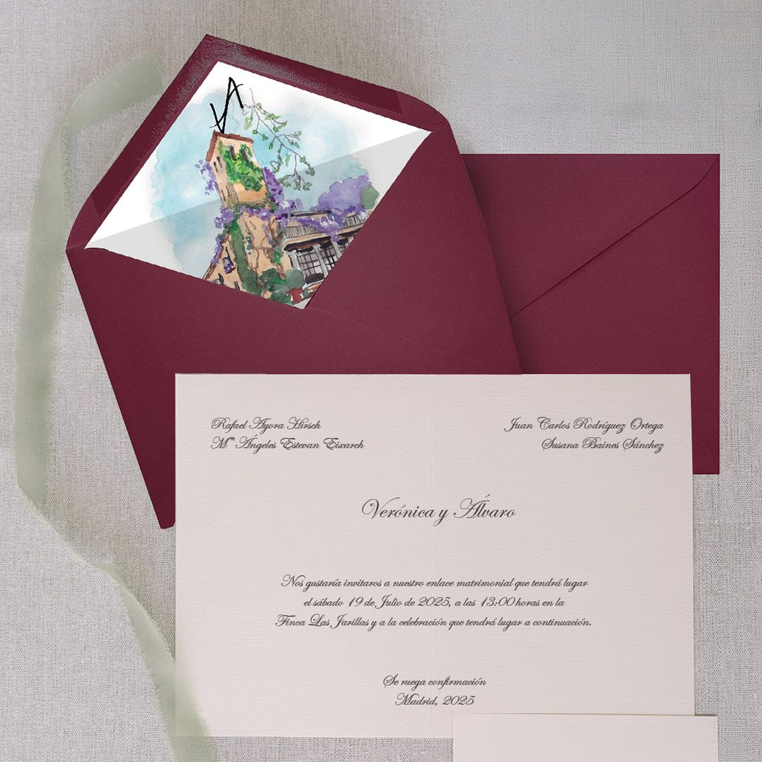 invitacion iglesia acuarela pintada a mano