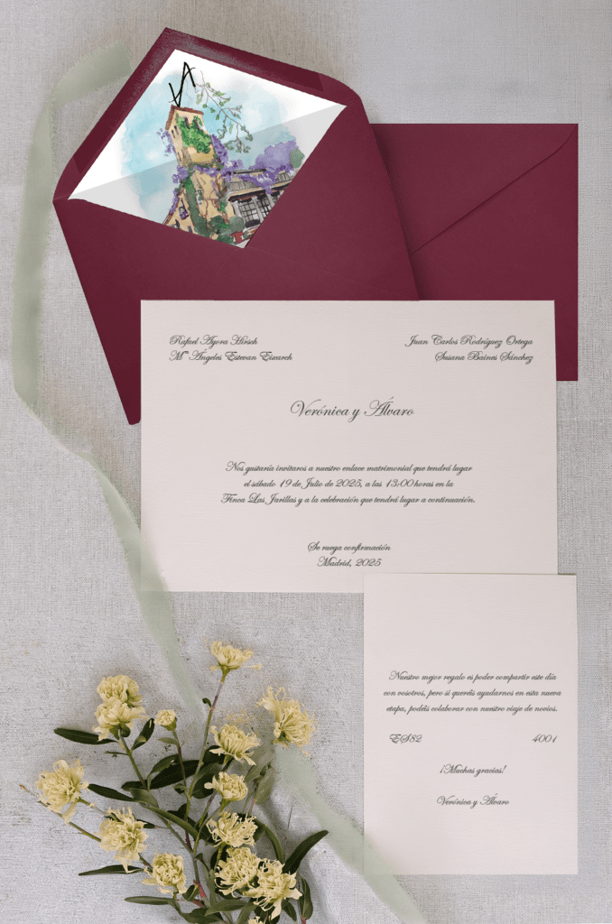 invitacion iglesia acuarela pintada a mano