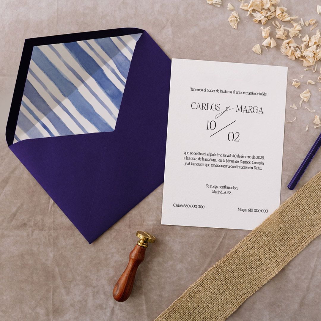 invitacion de boda marinera elegante sencilla mar