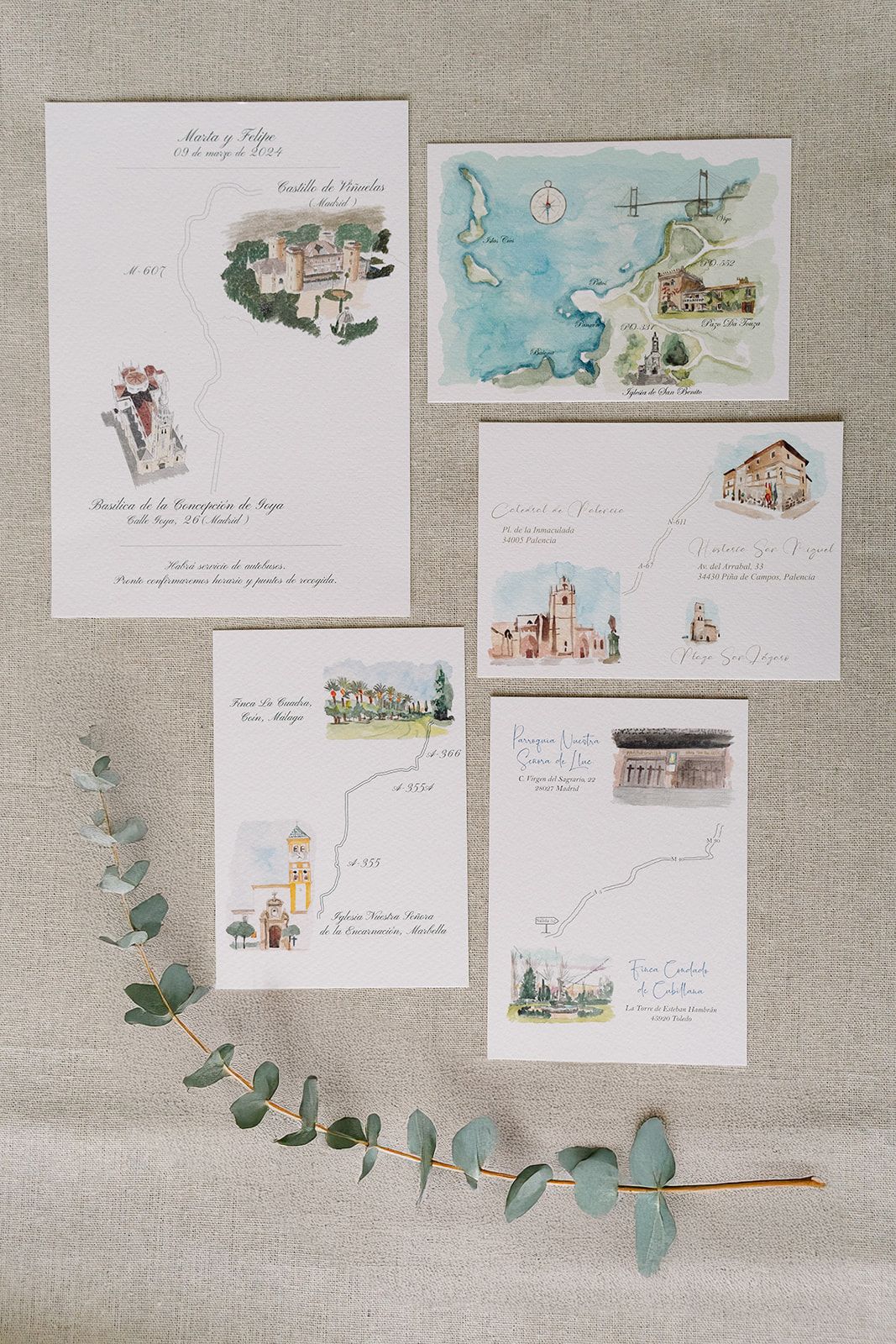 Mapa personalizado para invitaciones de boda
