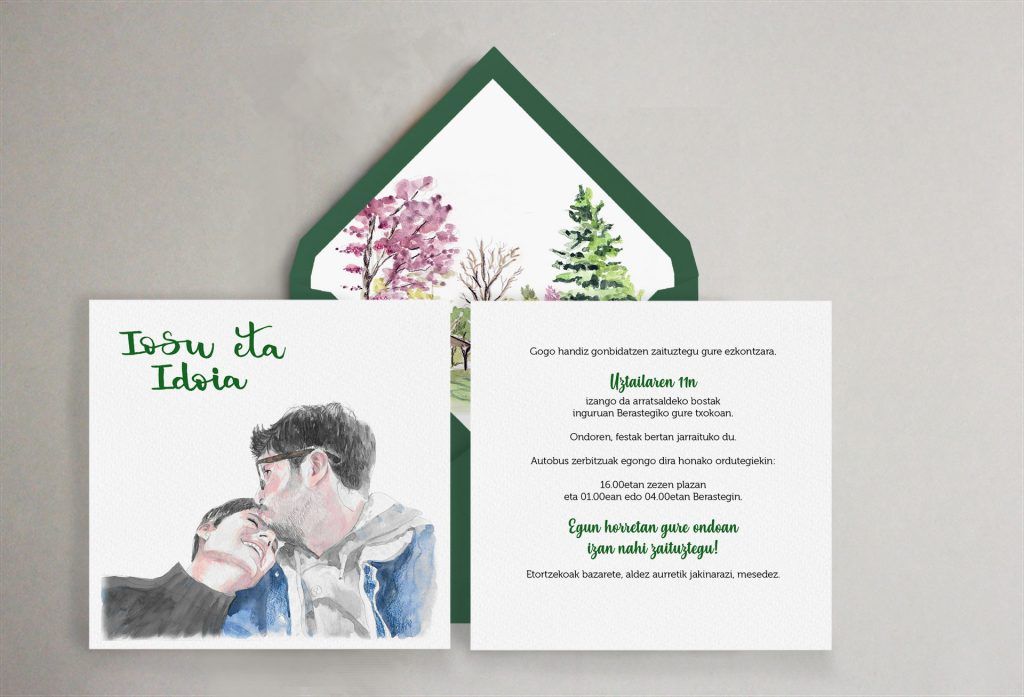 invitación personalizada de Iosu e idoia