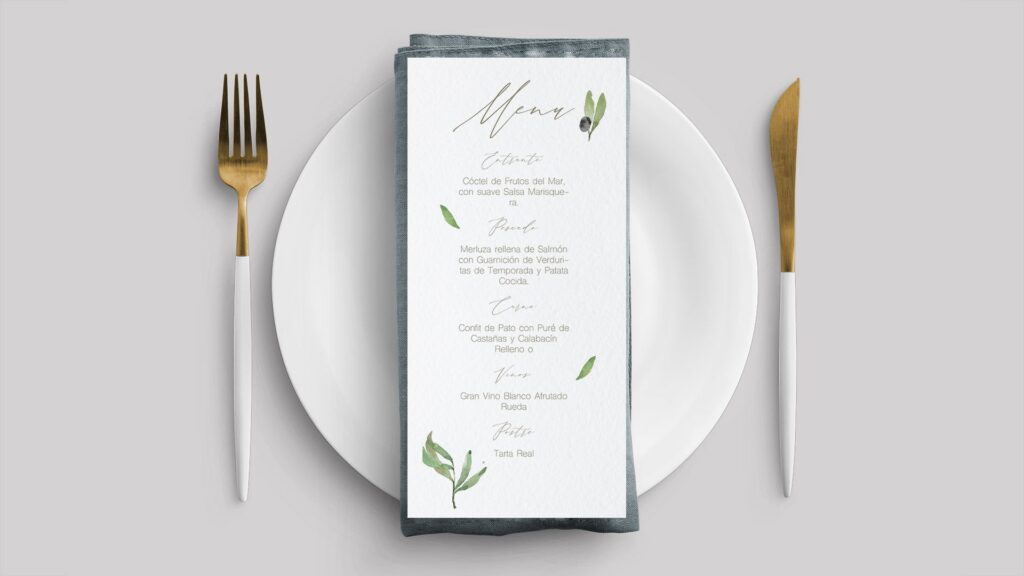 Menu Olivos boda