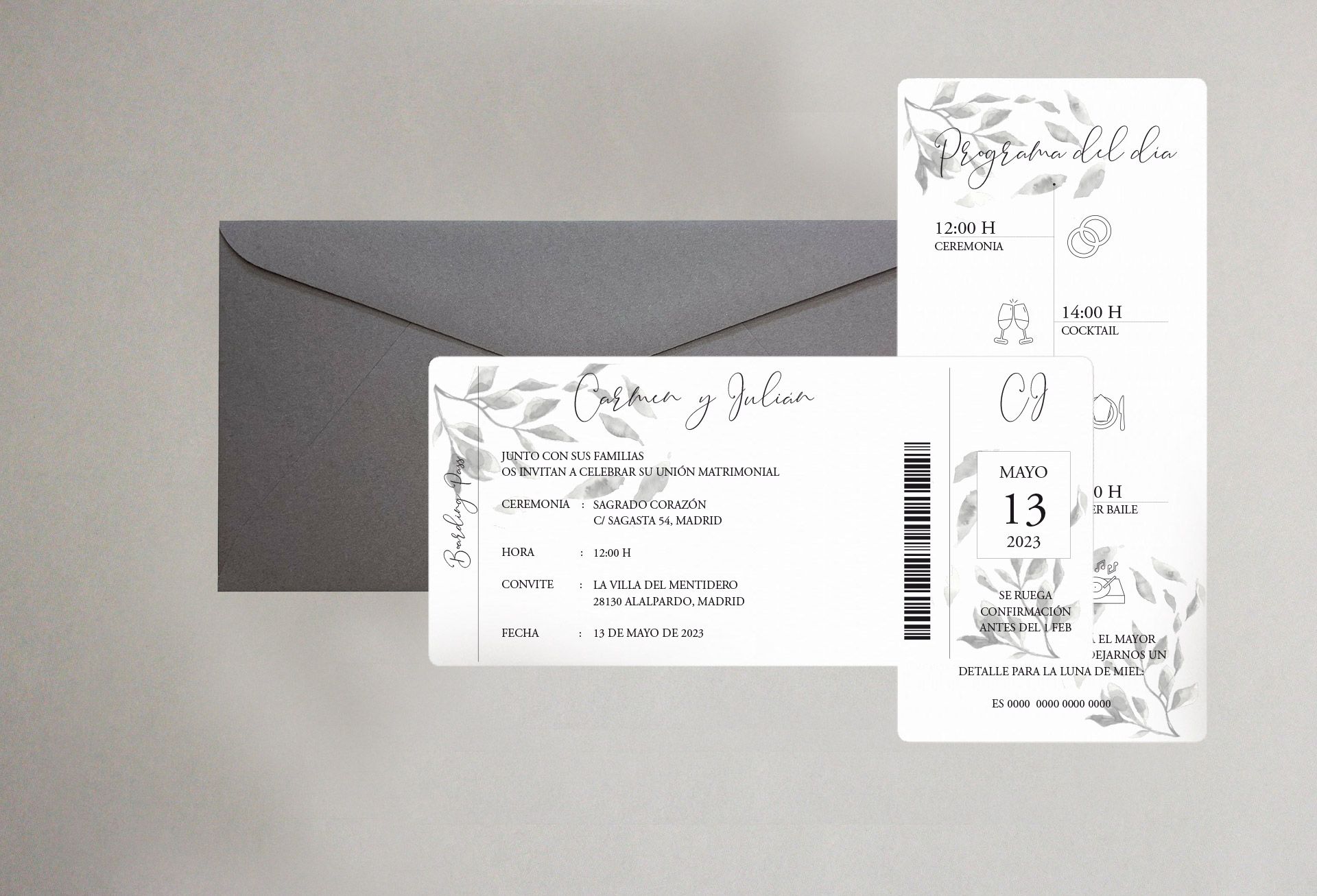 invitacion billete de avion