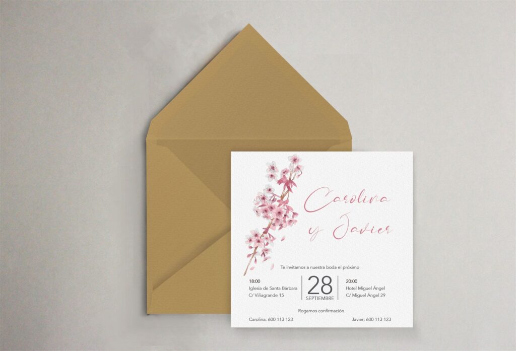 invitacion boda almendro acuarela