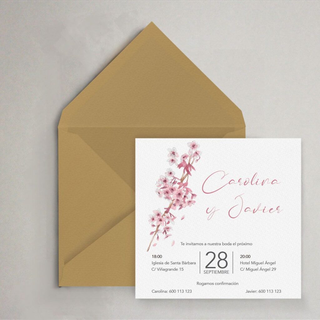 invitacion boda almendro acuarela