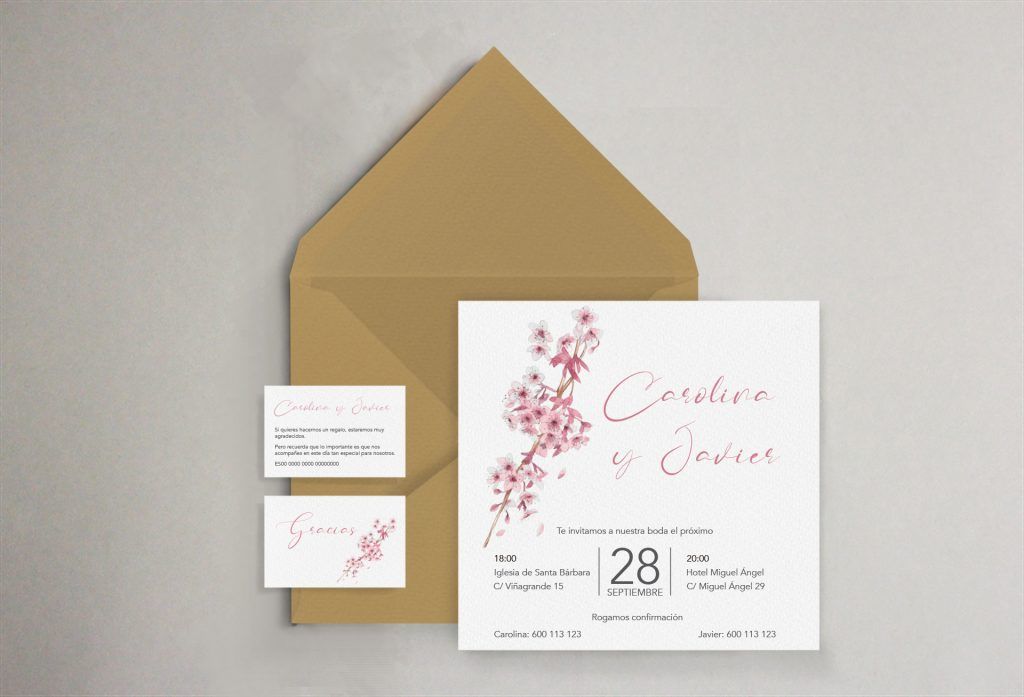 invitacion boda almendro acuarela