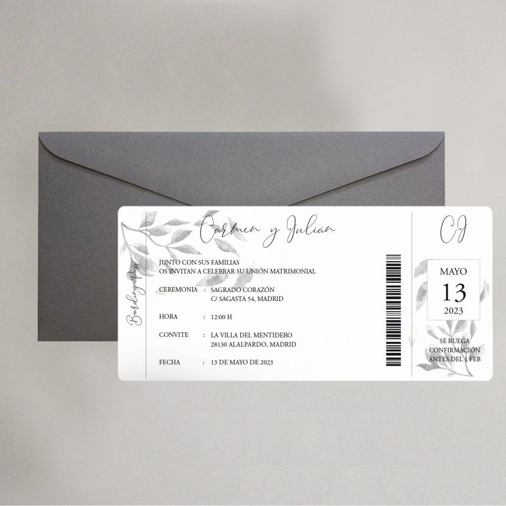 invitacion billete de avion