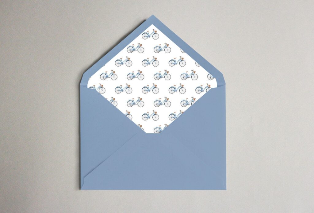 invitación tulipanes bicis sobre boda