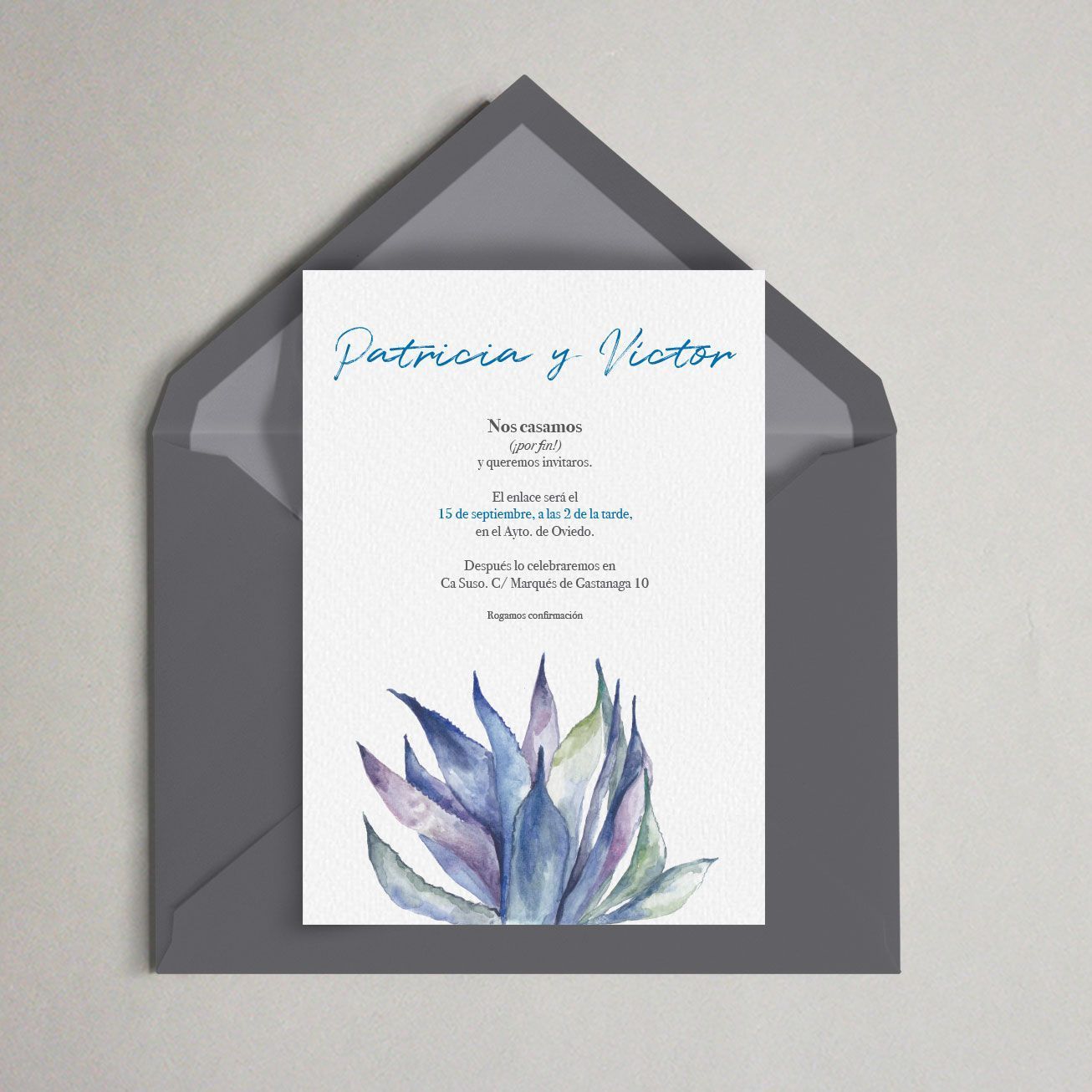 invitación boda cactus mexico