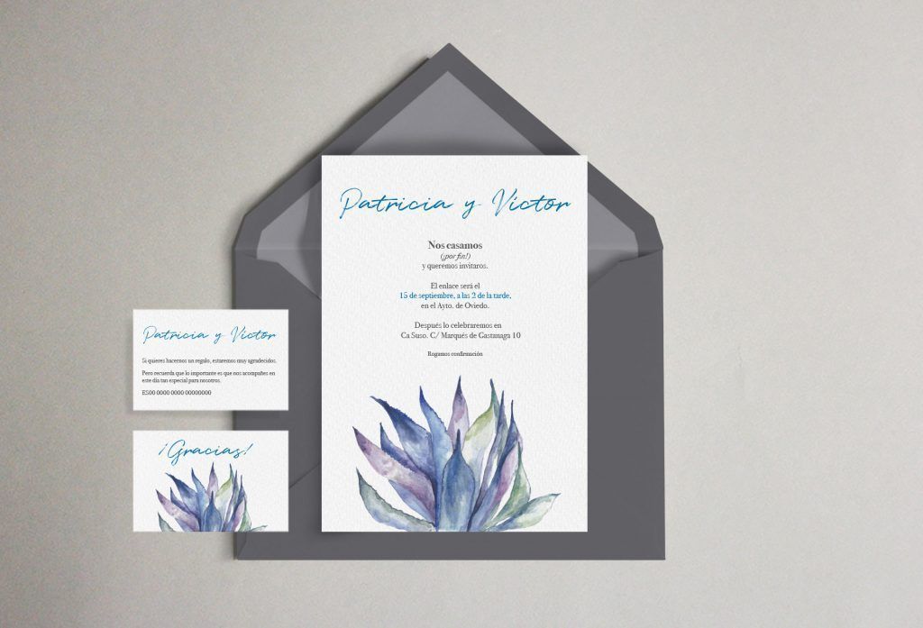 invitación boda cactus mexico