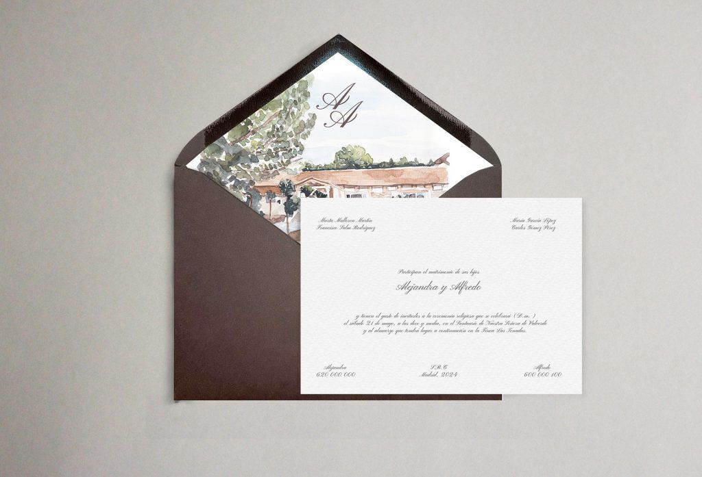 Invitación de boda estilo clásico y elegante