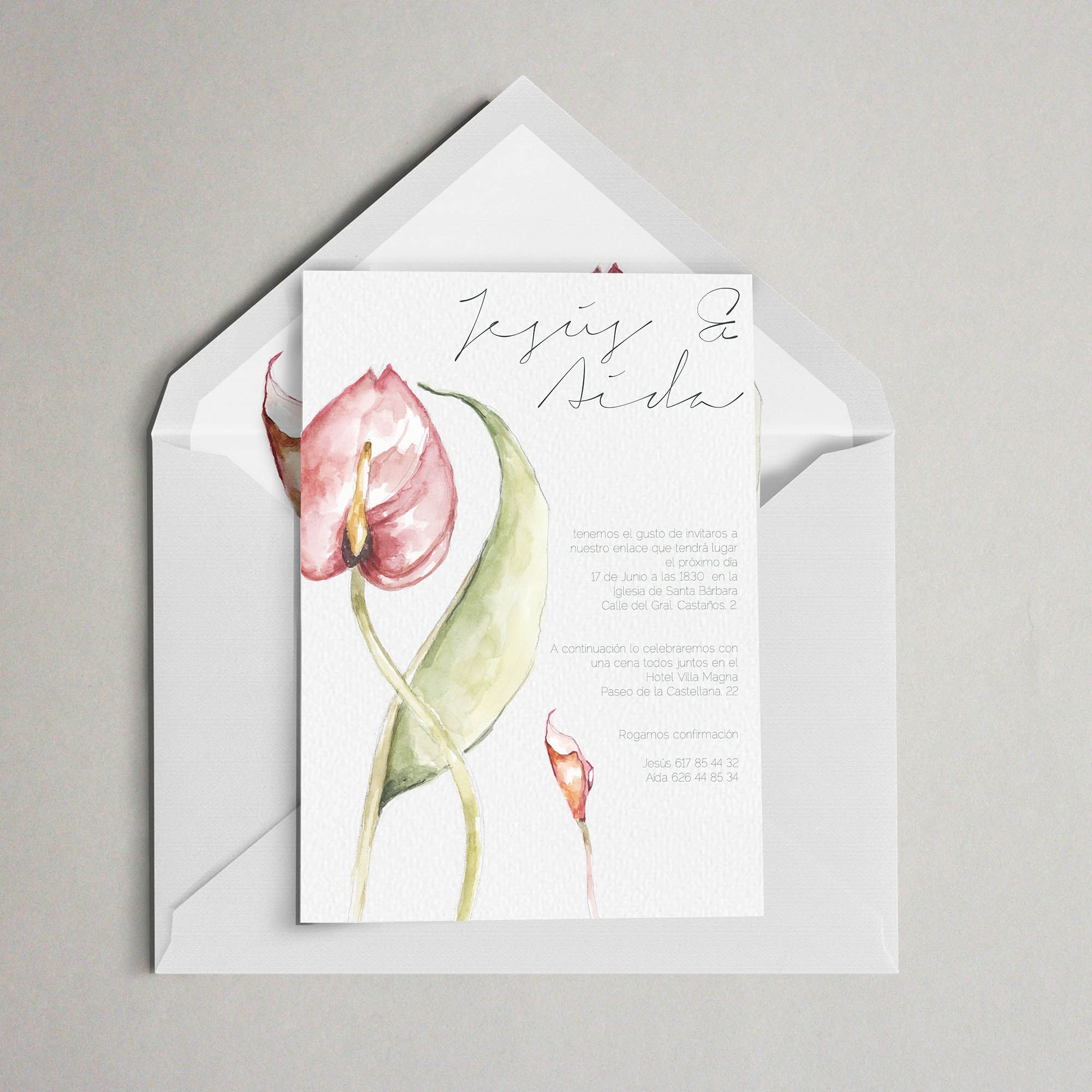 Invitación de boda personalizada