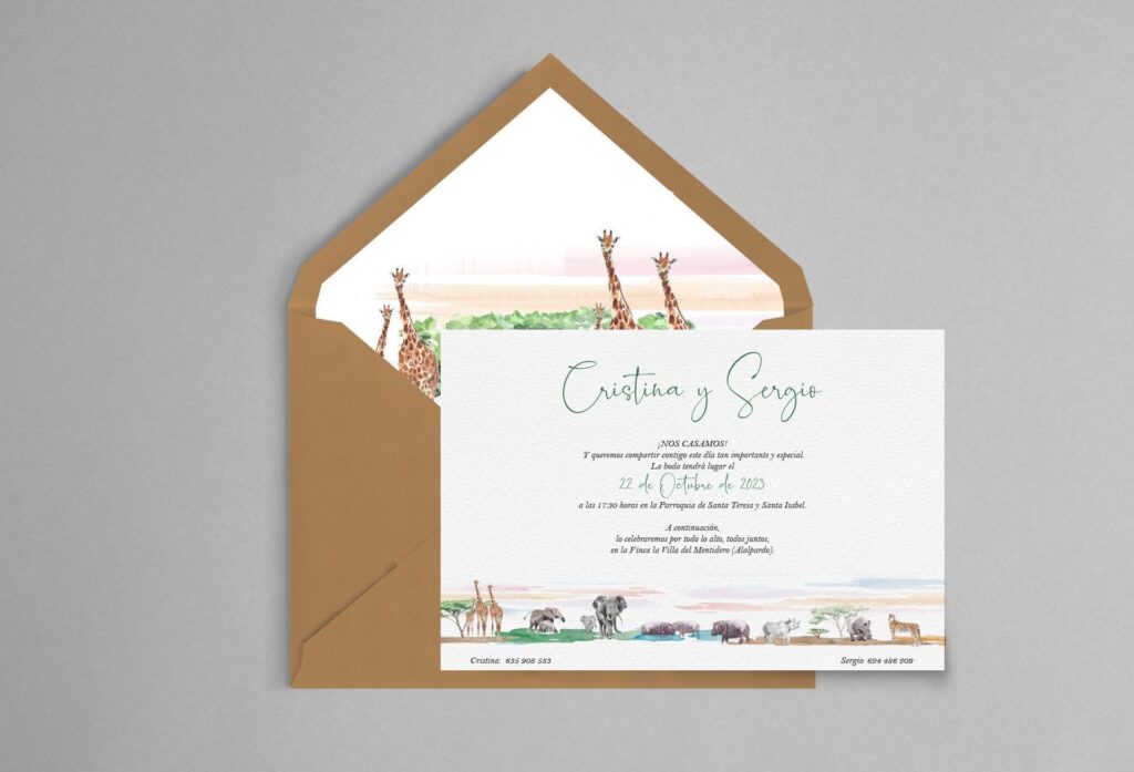 invitacion de boda paisaje africano