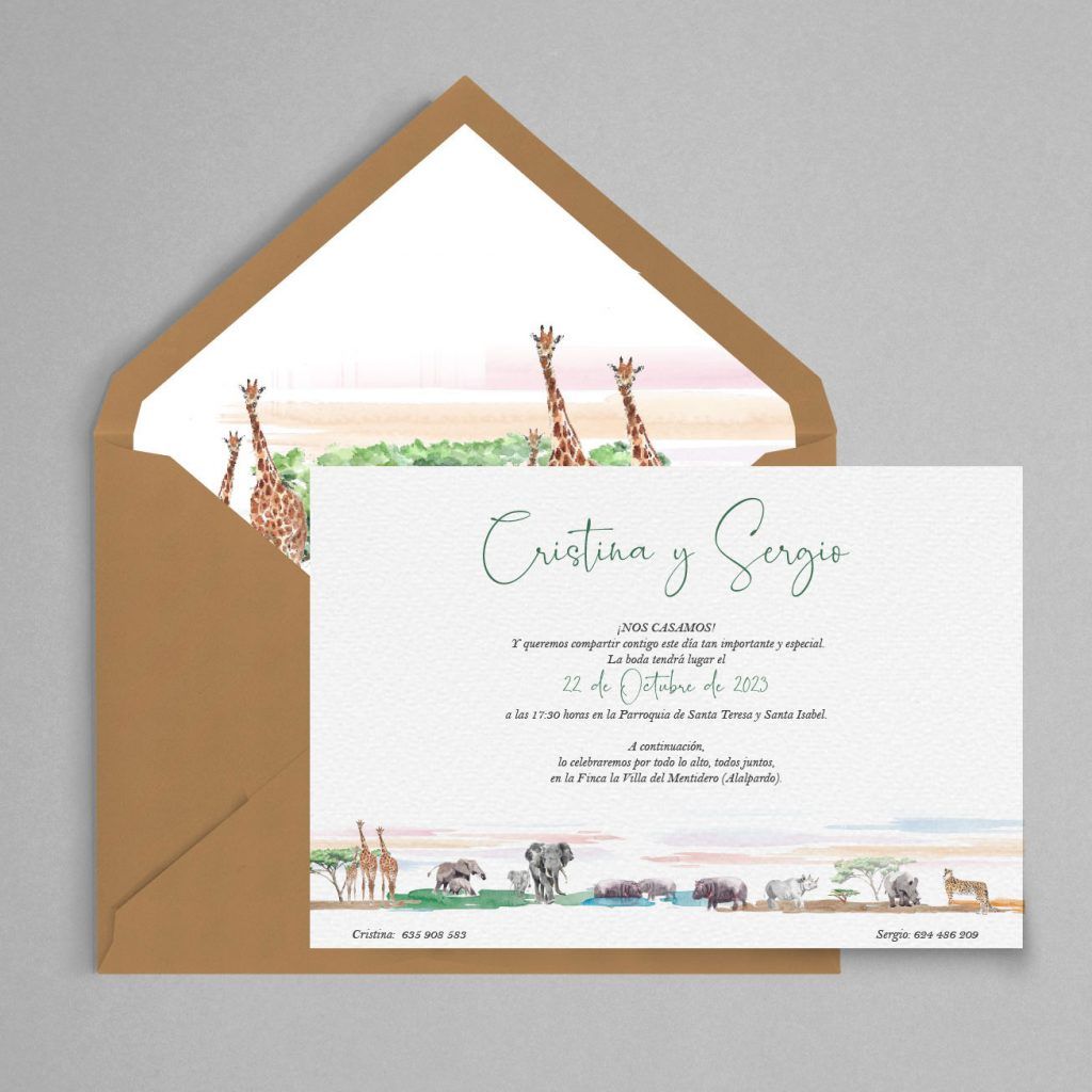 invitacion de boda paisaje africano