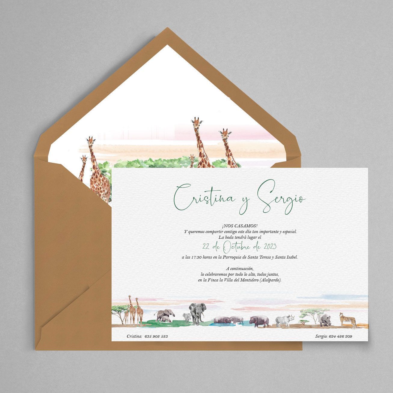 invitacion de boda paisaje africano