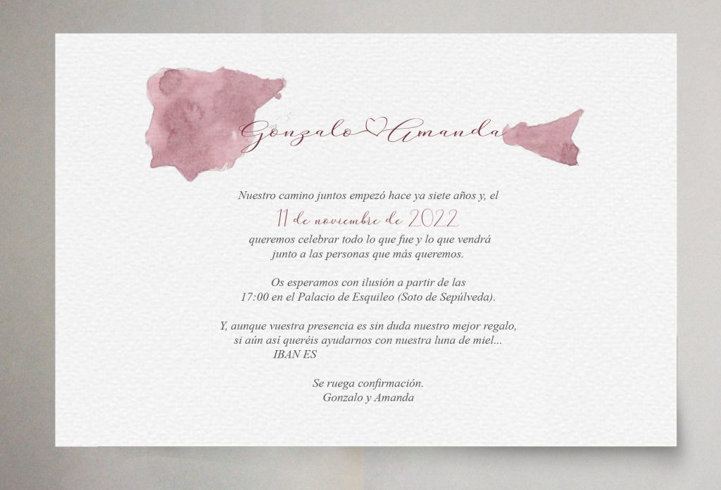 invitación personalizada de Gonzalo y Amanda