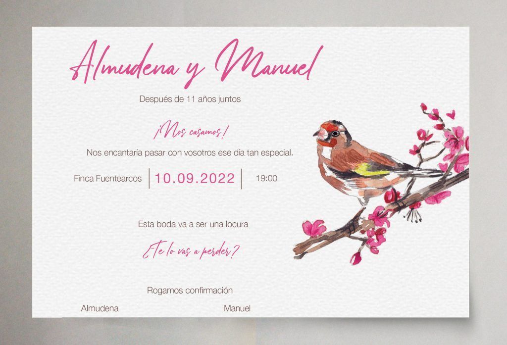 invitación personalizada de Beatriz y Álvaro