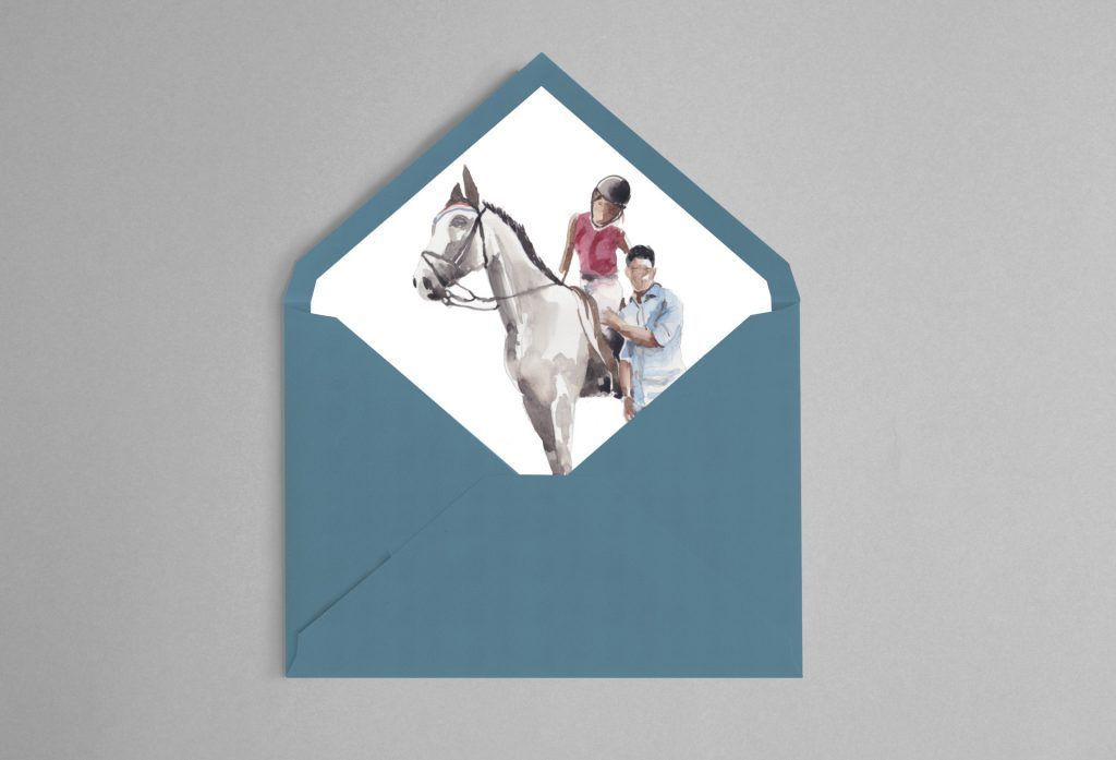 invitación caballos personalizada