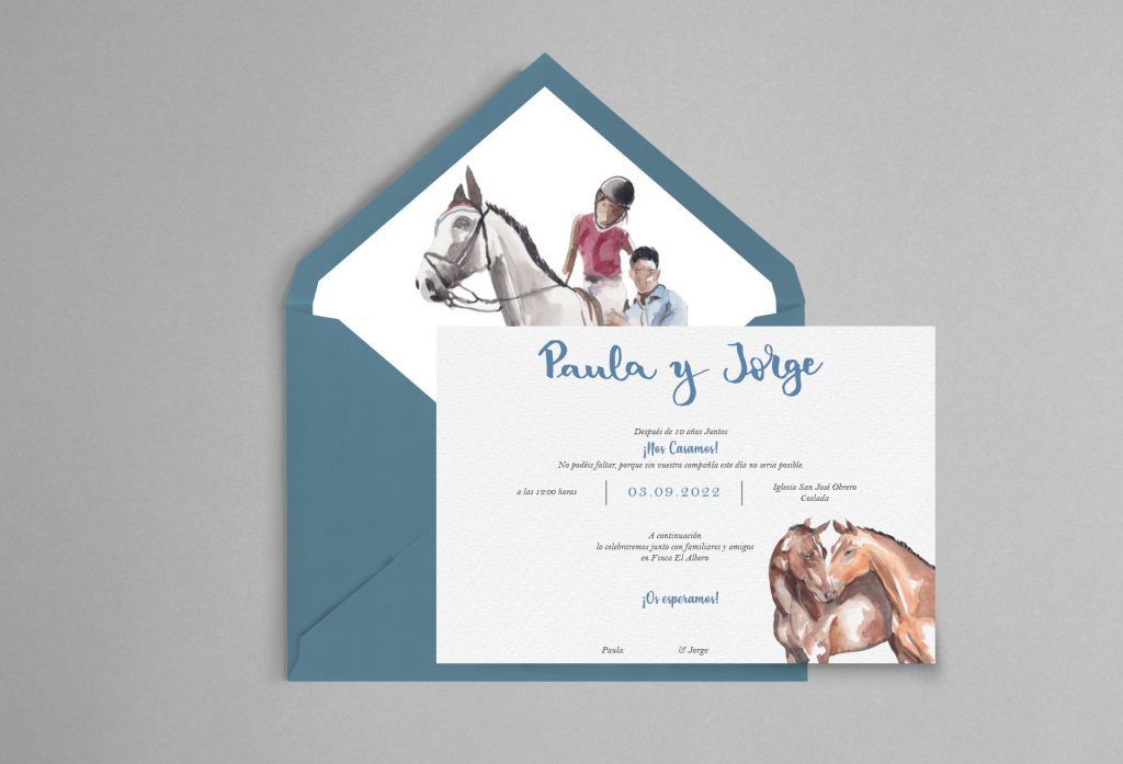 invitación caballos personalizada