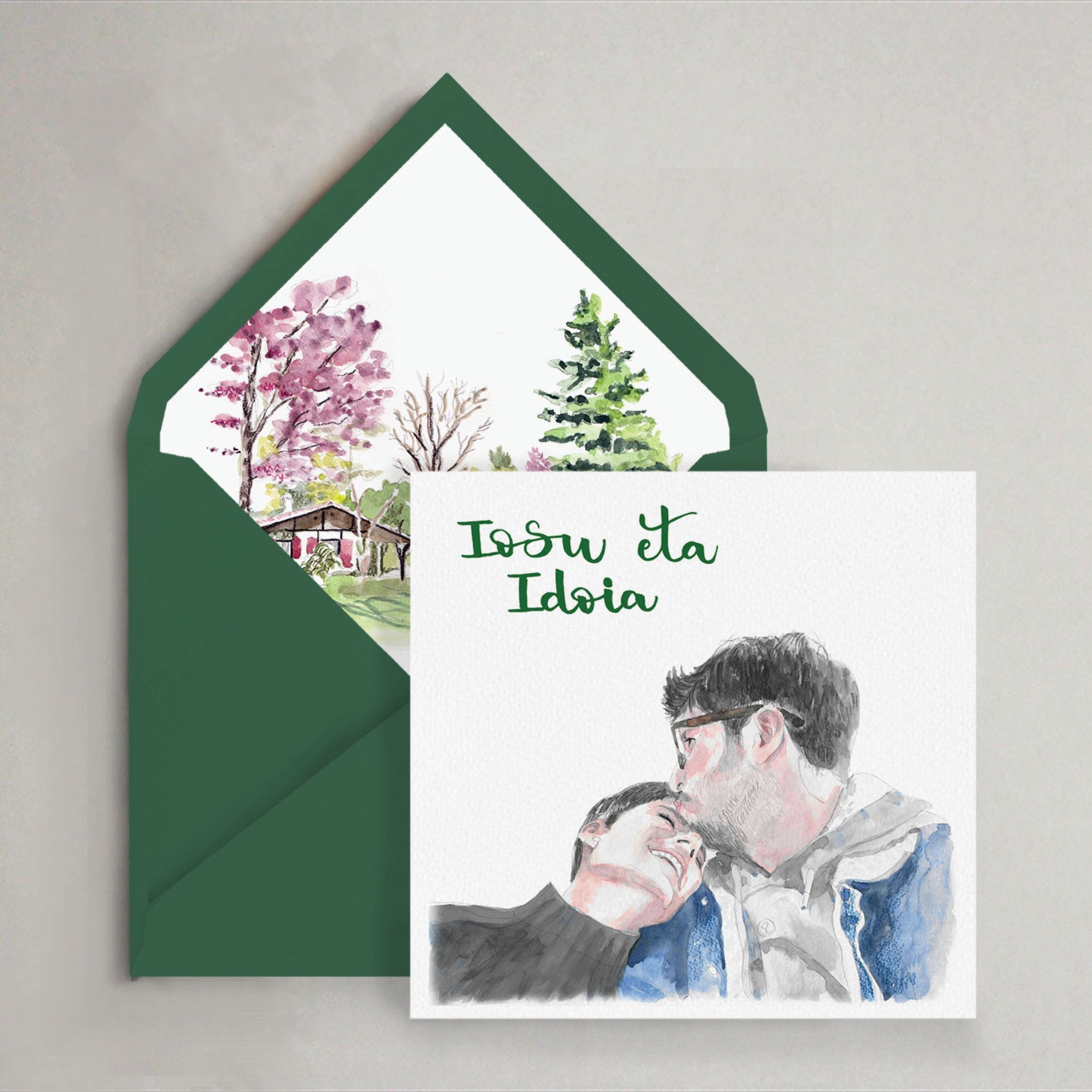 invitación casa personalizada vasca