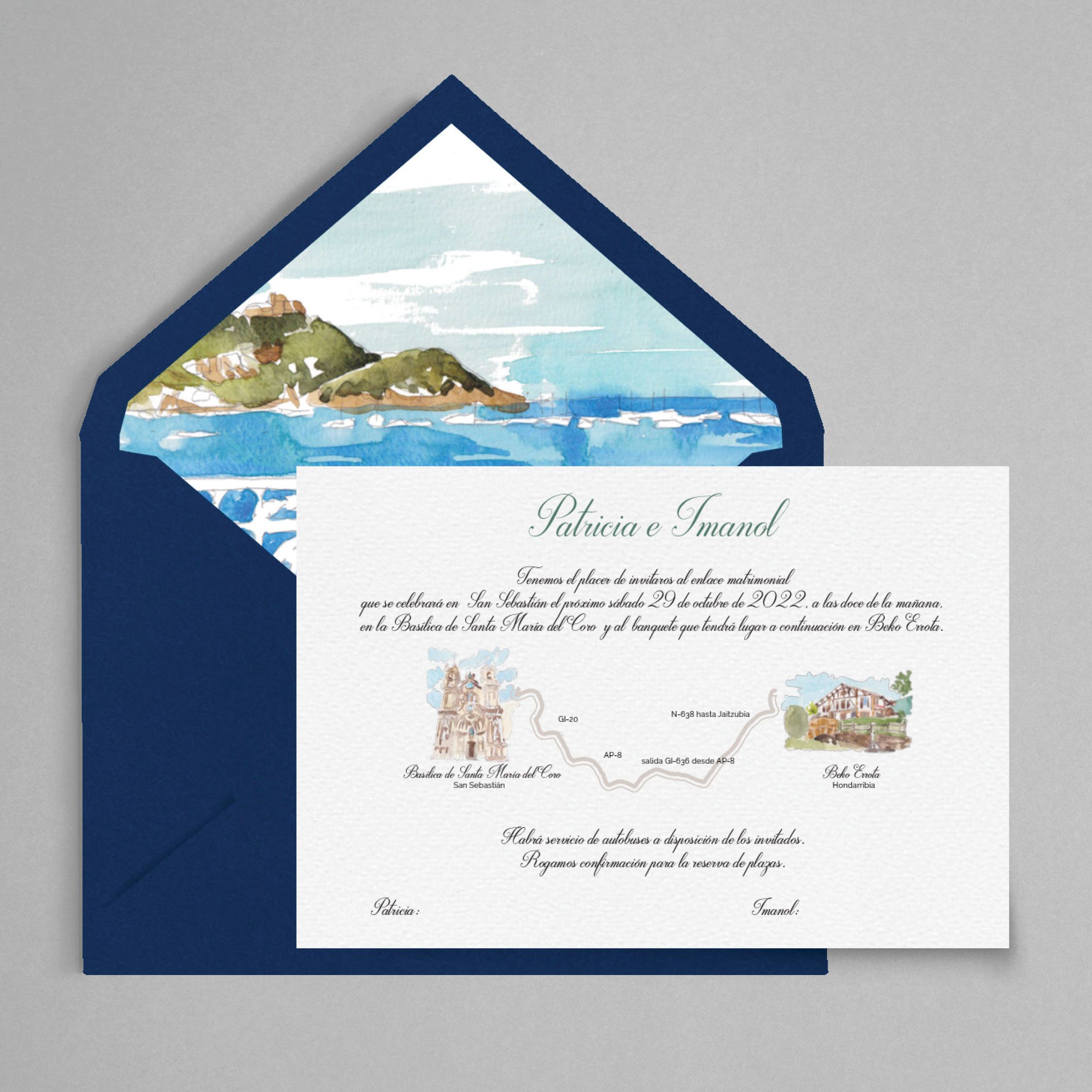 invitación santander personalizada acuarela