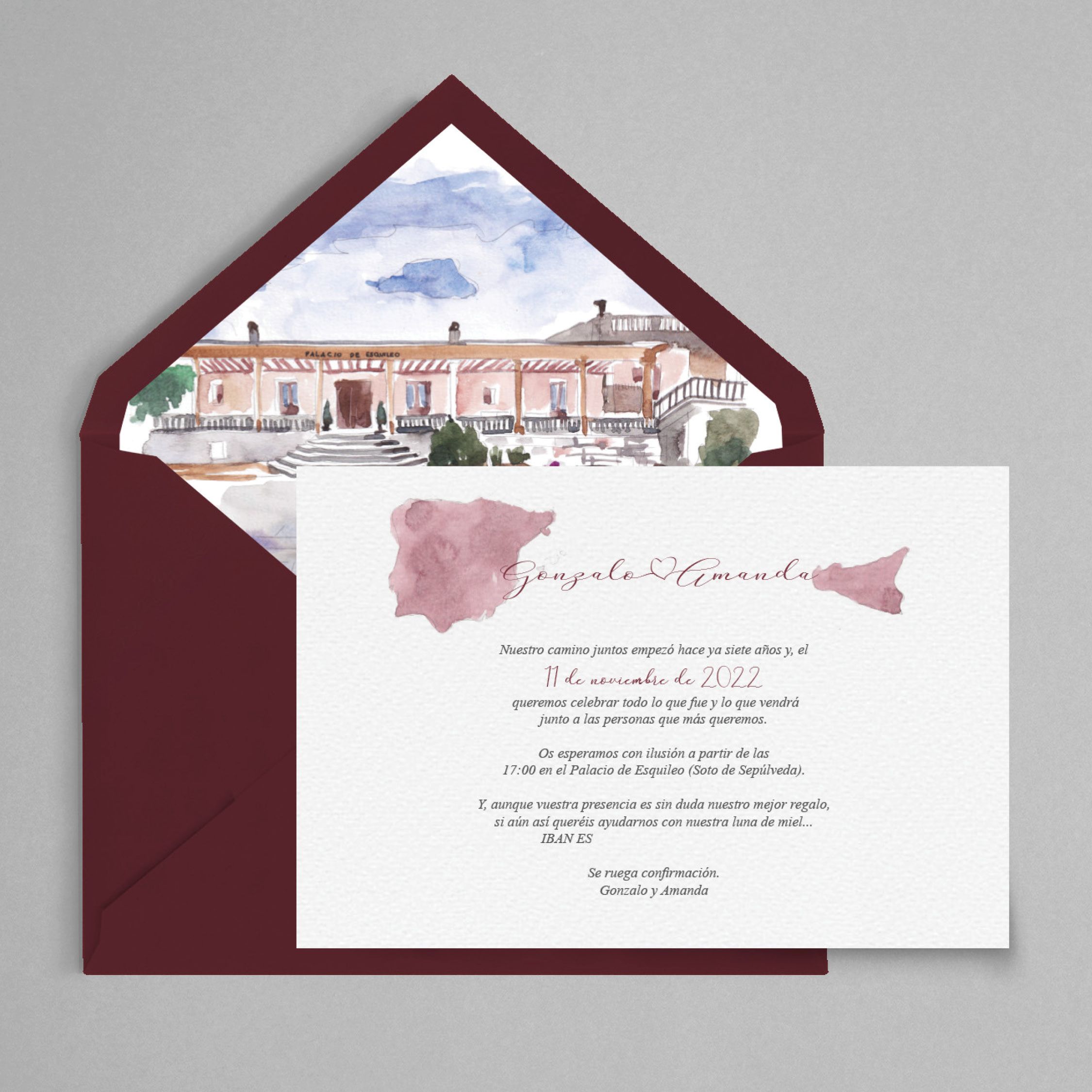 invitación personalizada de Gonzalo y Amanda