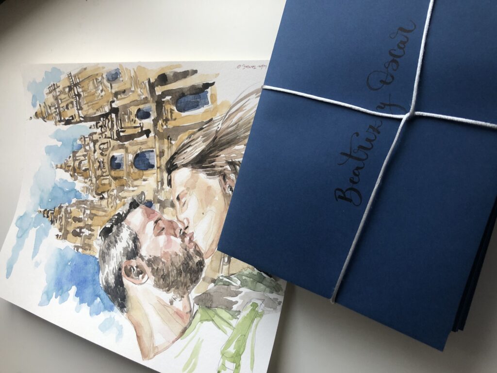 invitacion boda retrato personalizado