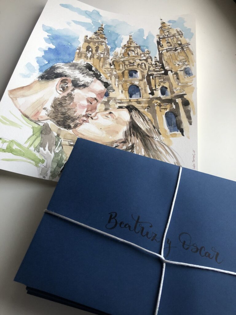 invitacion boda retrato personalizado