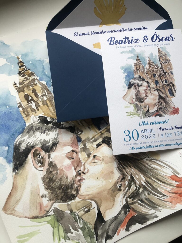 invitacion boda retrato personalizado