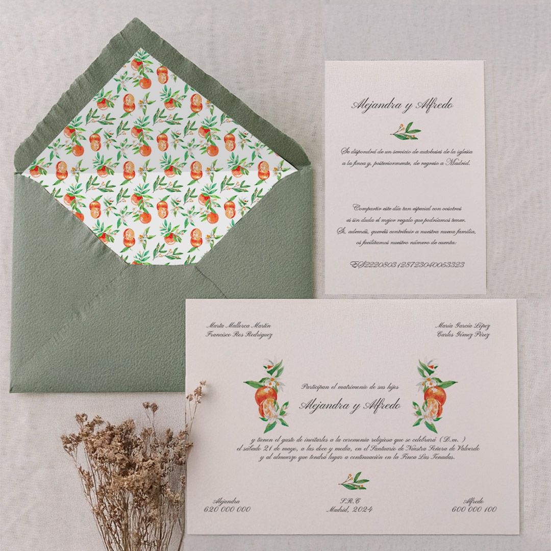 invitacion naranja cuadrada