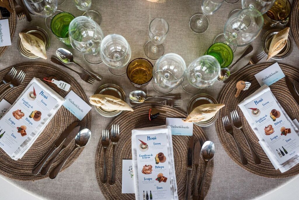 menu boda ilustrado personalizado