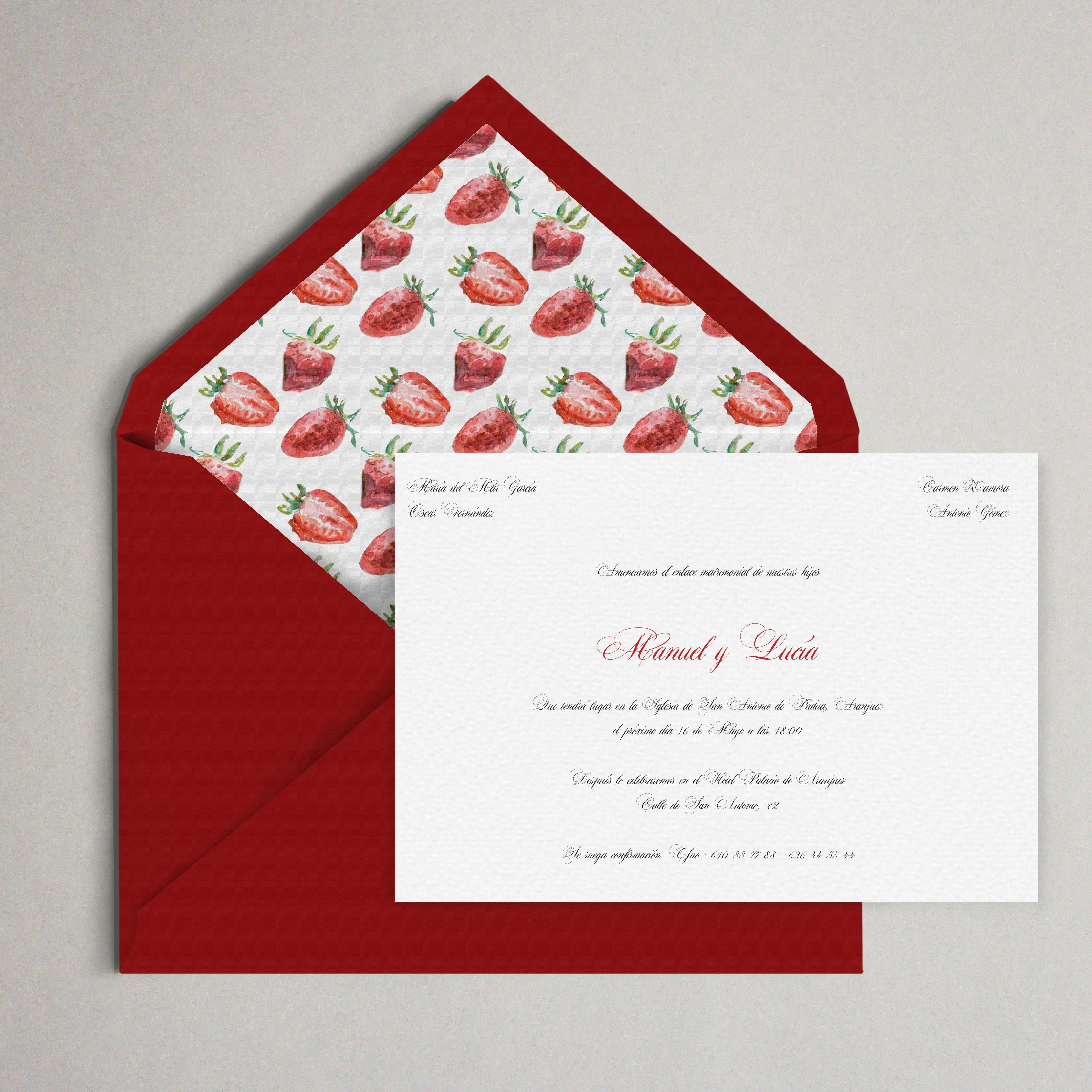 Invitación de boda personalizada
