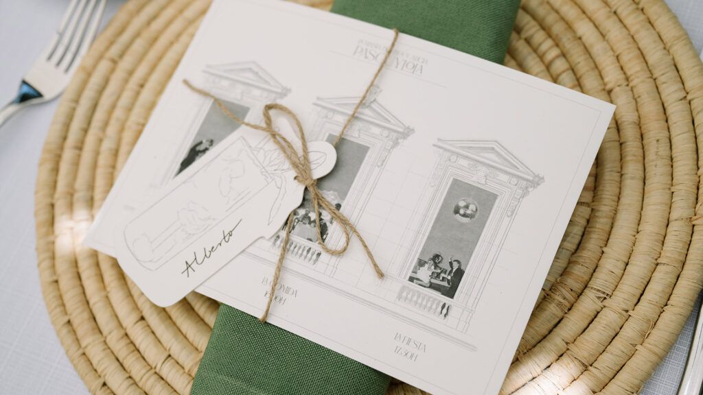 Marcasitios artesanales para cóctel de boda