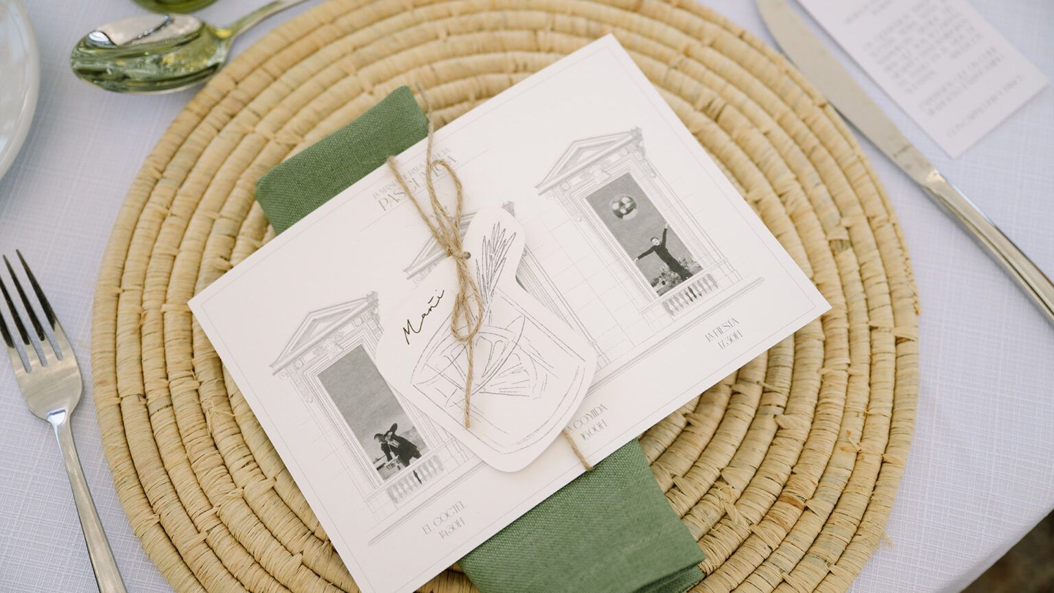 Marcasitios personalizados para cóctel de boda