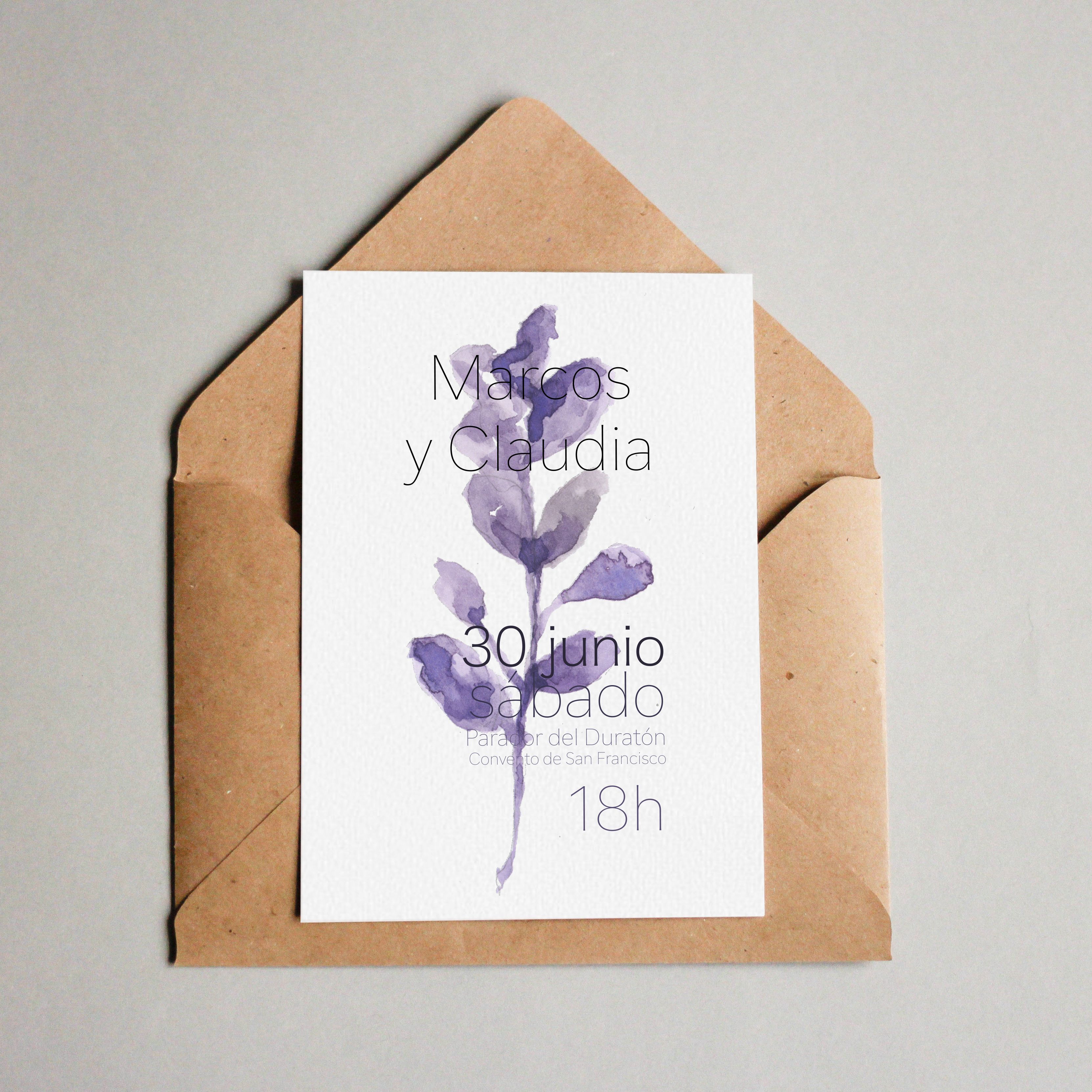 Invitación de boda personalizada