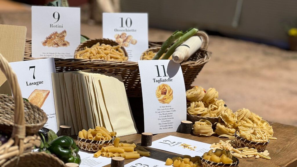 mesero personalizado pasta italiana boda