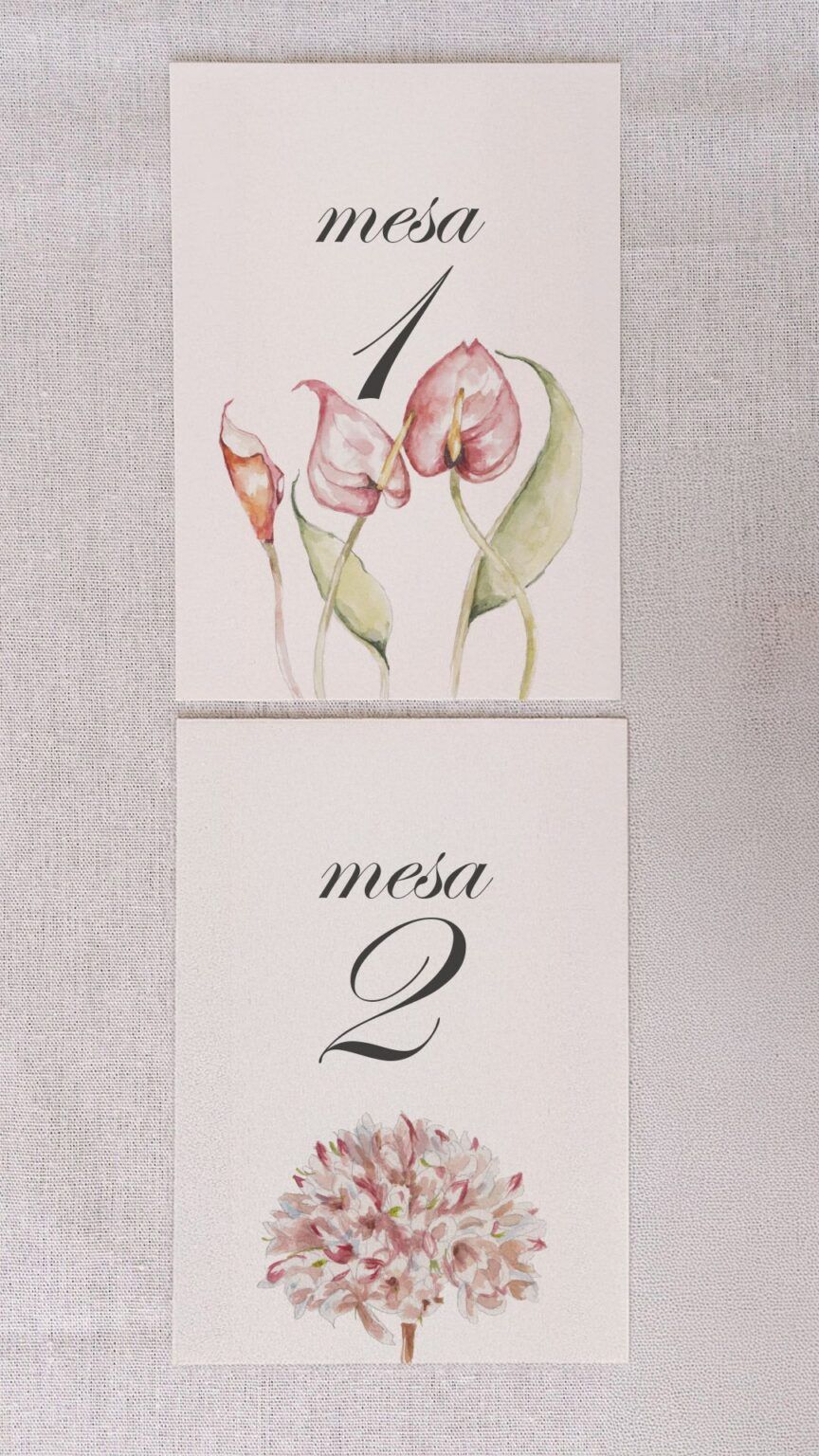 mesero flores de boda personalizado