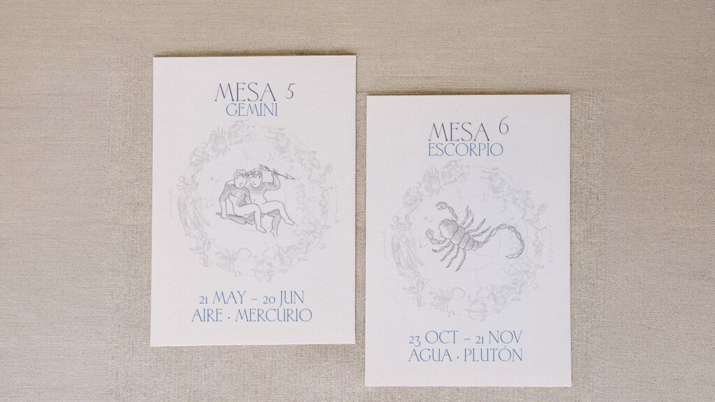 meseros zodiaco personalizado boda astrologia