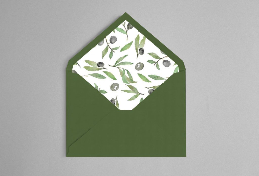 invitacion de boda olivo clasica