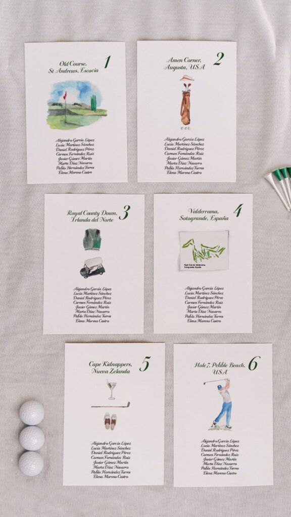 seating plan boda personalizado golf