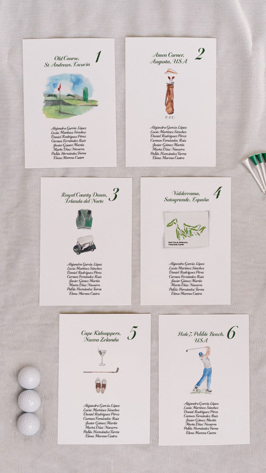 seating plan boda personalizado golf