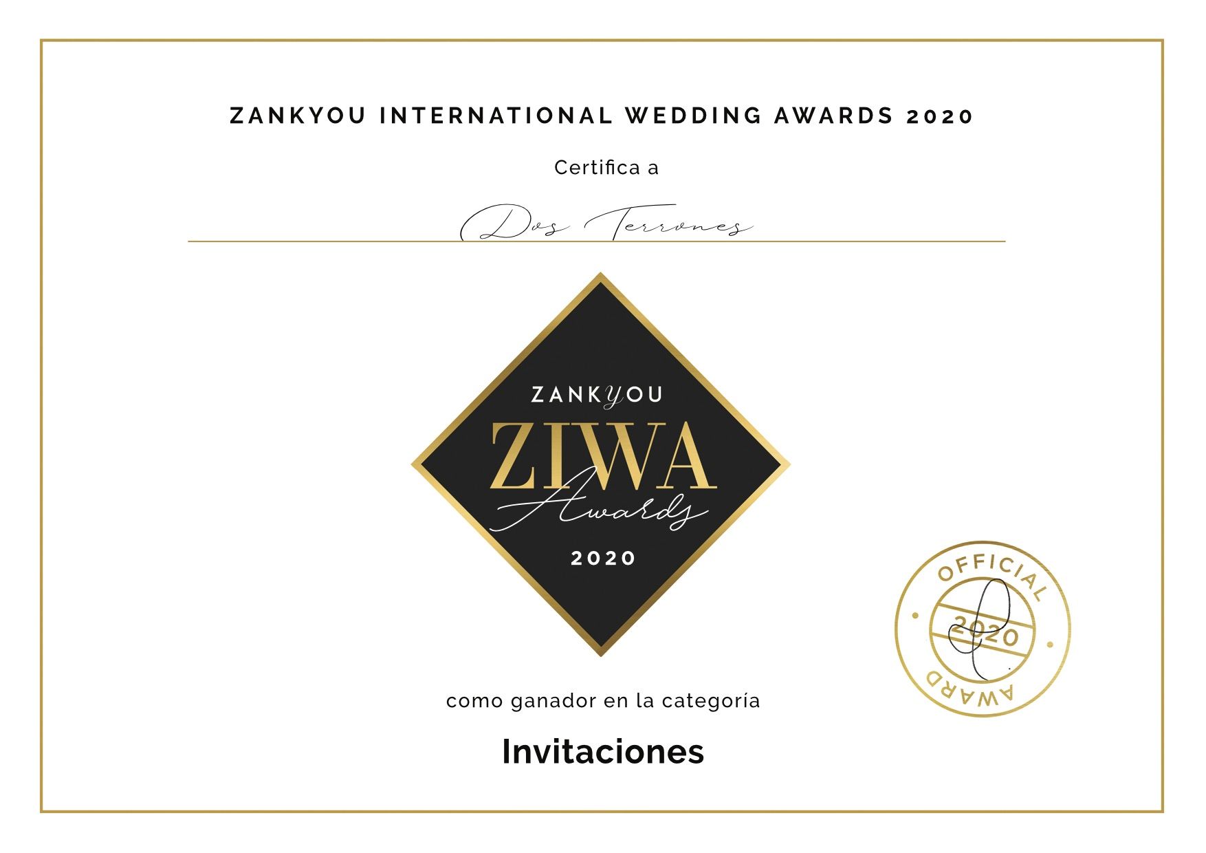 dos terrones ganador invitaciones ziwa zankyou premio