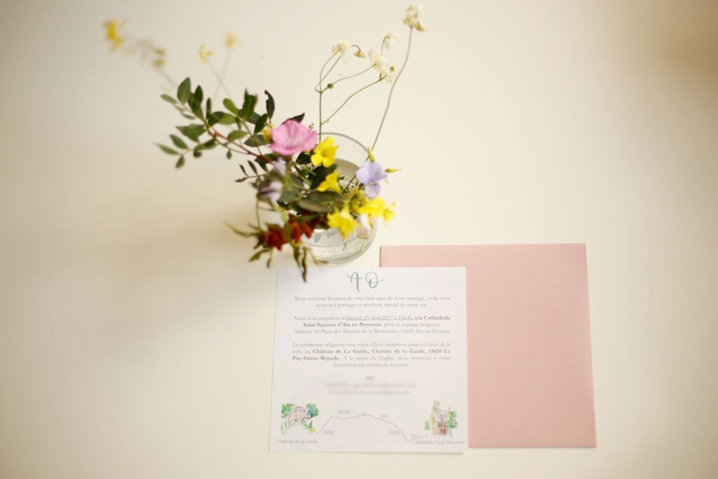 invitacion boda acuarela alberto y olga con lettering