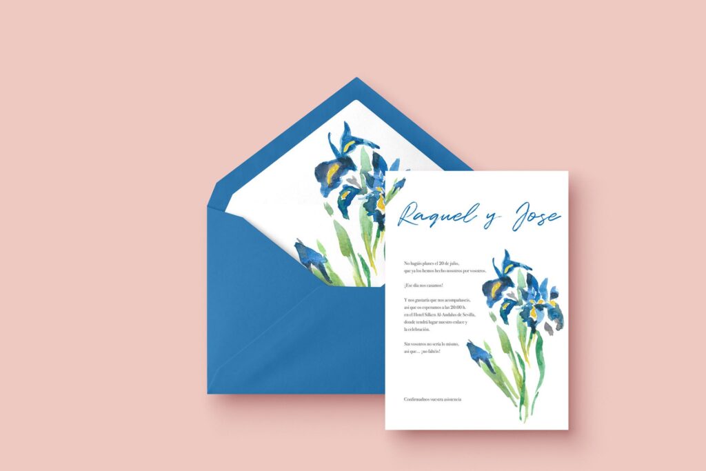 invitacion de boda floral lirios