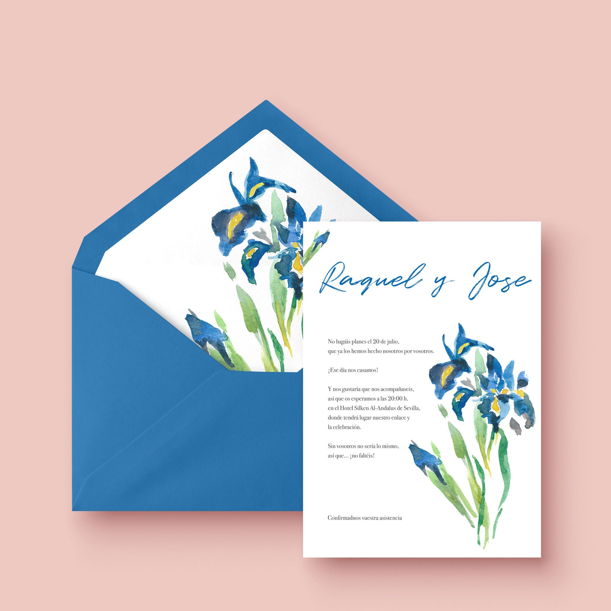 invitacion de boda floral lirios