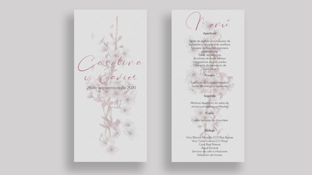 menú almendros boda