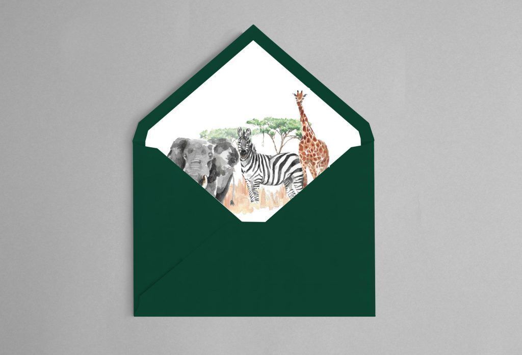 invitacion boda animales africanos